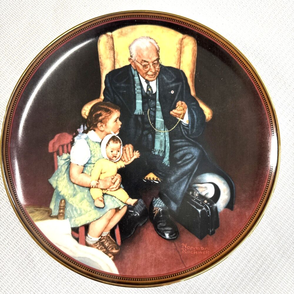 1988 Norman Rockwell Collector Plate “Tender Loving Care” Knowles W/COA